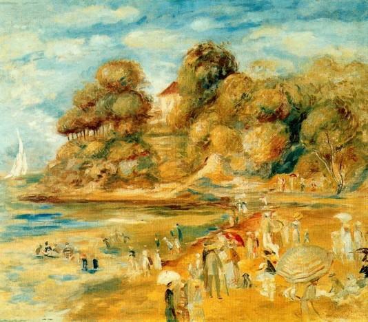 The Beach at Pornic - 1879 - Pierre Auguste Renoir Painting